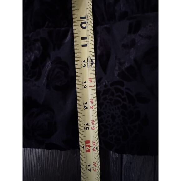 Painted Threads Whimsigoth Fairy Grunge Black Velvet Burnout Top Blouse Size M - Picture 5 of 10